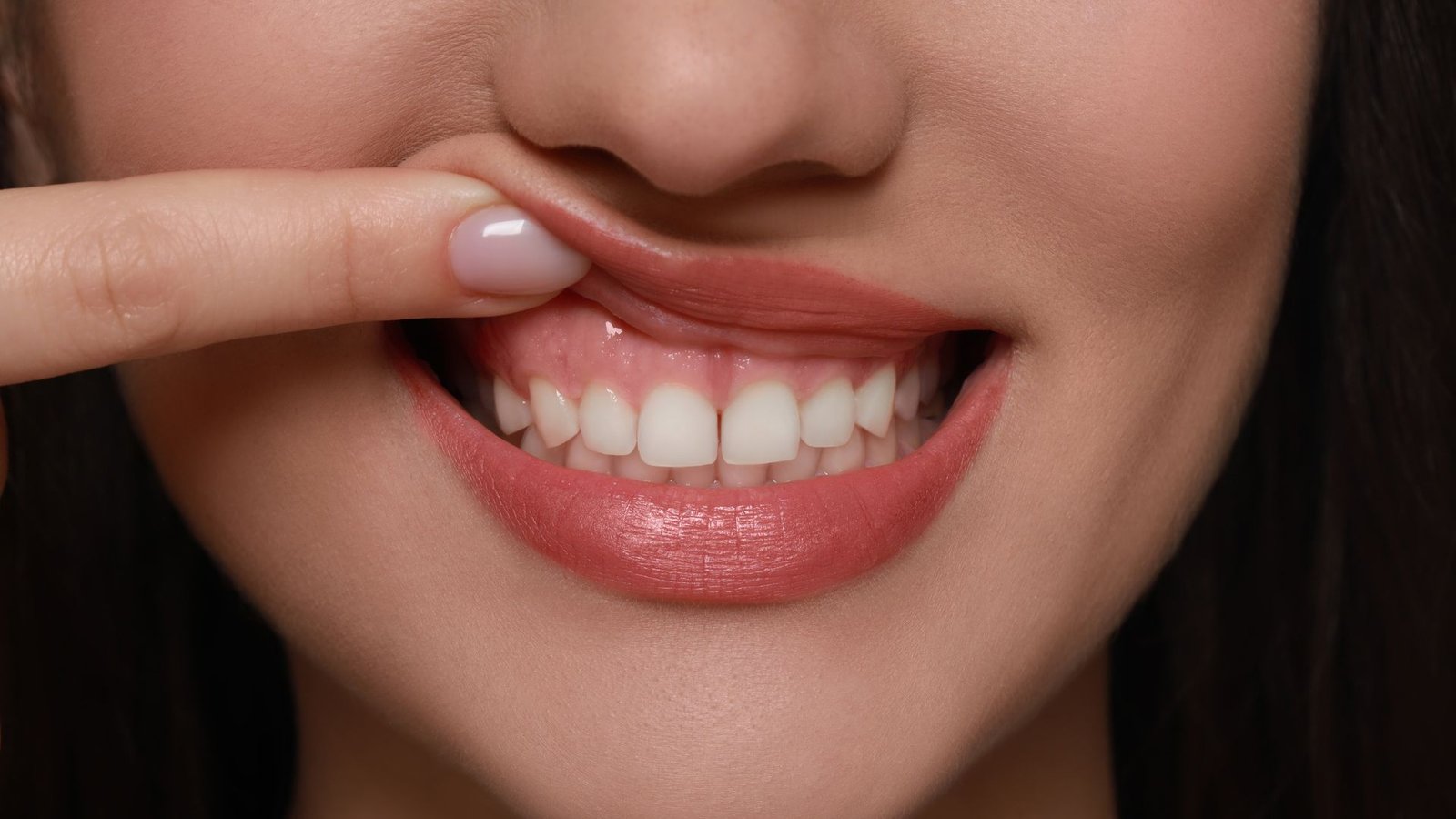 Girl showing her gums