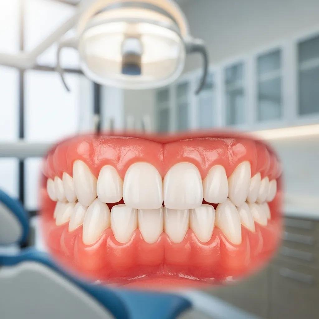 Healthy gums and teeth in a dental care setting, emphasizing oral health