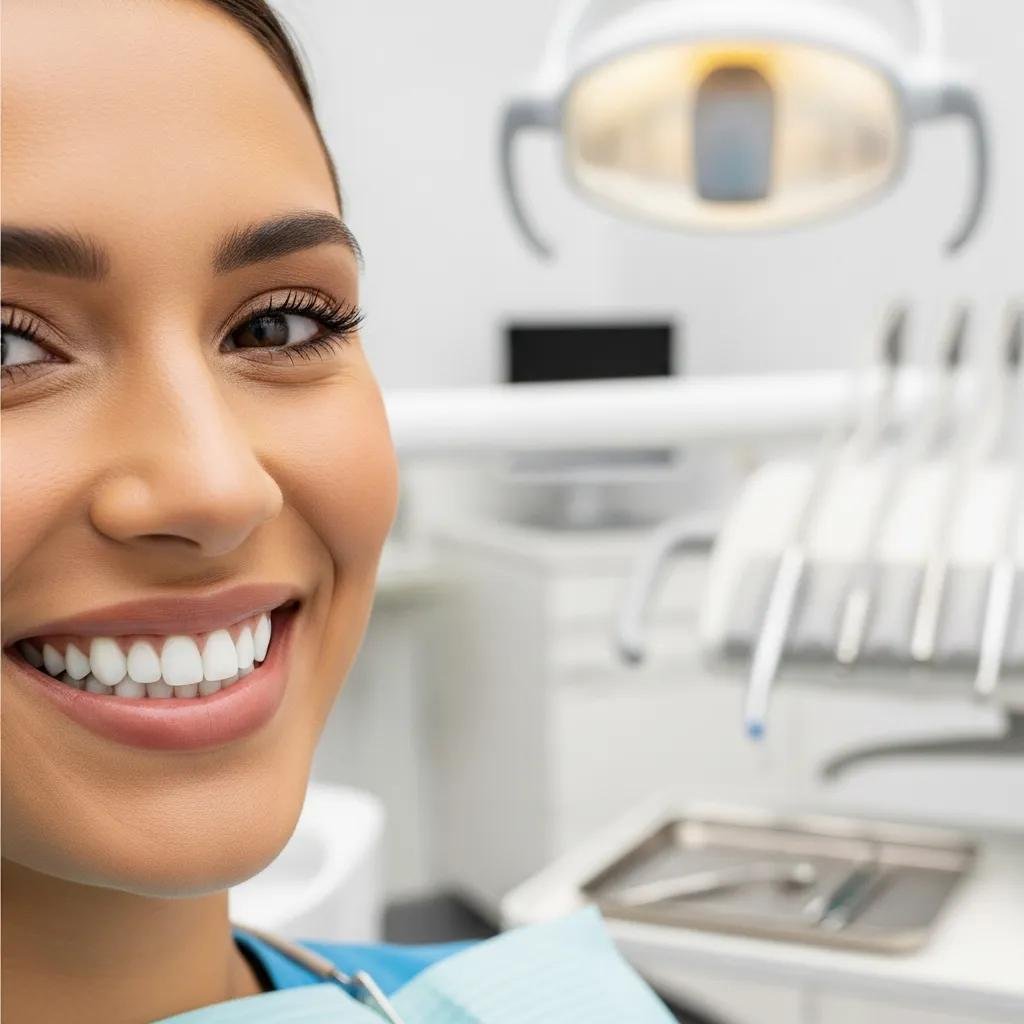 Patient smiling with bright teeth after cosmetic dental treatment