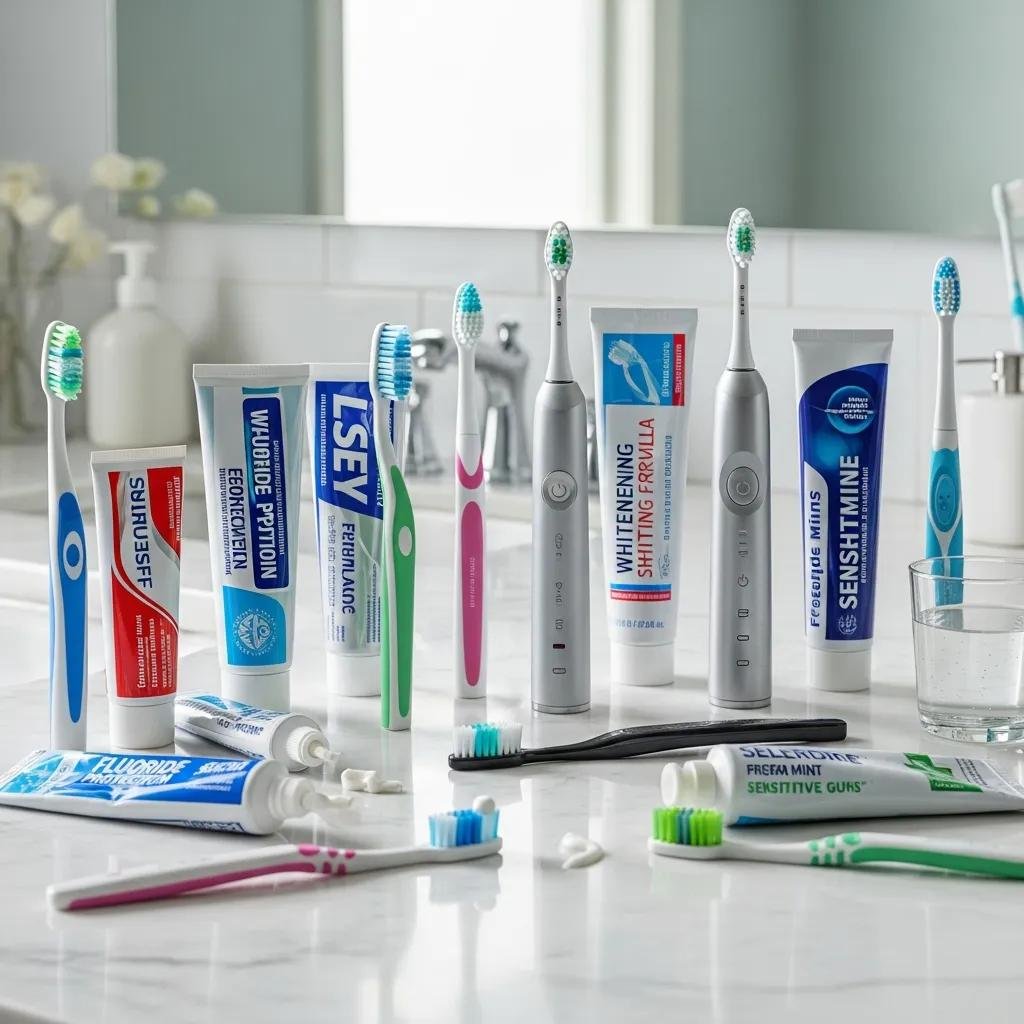 Selection of toothbrushes and toothpaste for optimal oral hygiene