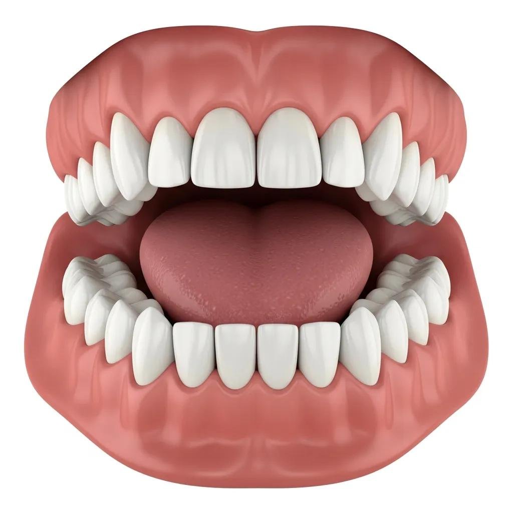 Visual representation of the oral cavity structure including gums, tongue, palate, and cheeks