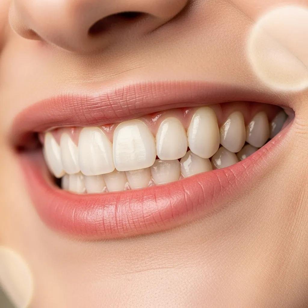 Close-up of a radiant smile with dental veneers, illustrating the aesthetic benefits of cosmetic dentistry