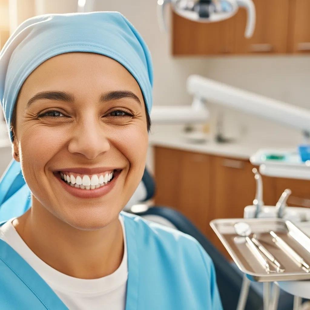 Smiling individual with bright teeth after cosmetic dental treatment, highlighting confidence and transformation